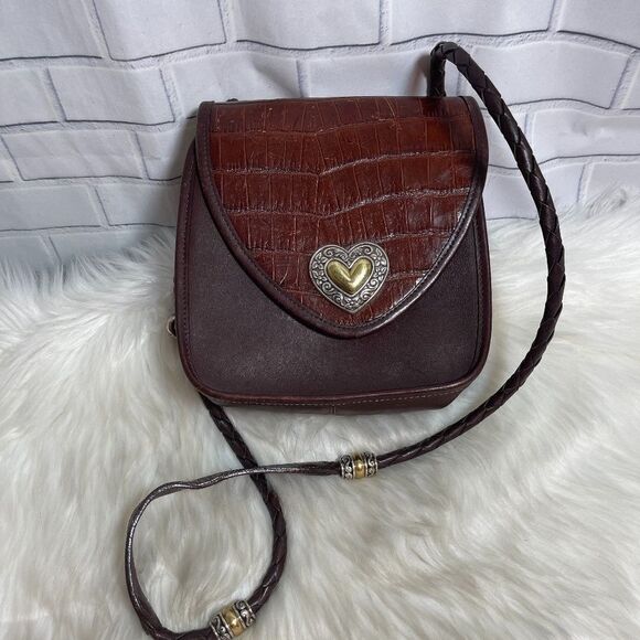 Brighton Handbags - Brighton‎ VTG Brown Leather/Croc Crossbody Bag